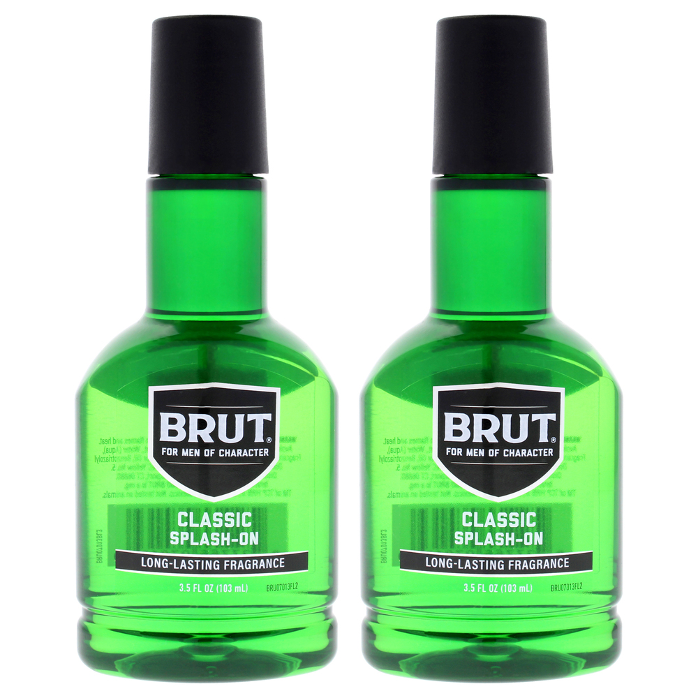 Splash-On Original Fragrance by Brut for Men - 3.5 oz After Shave - Pack of 2